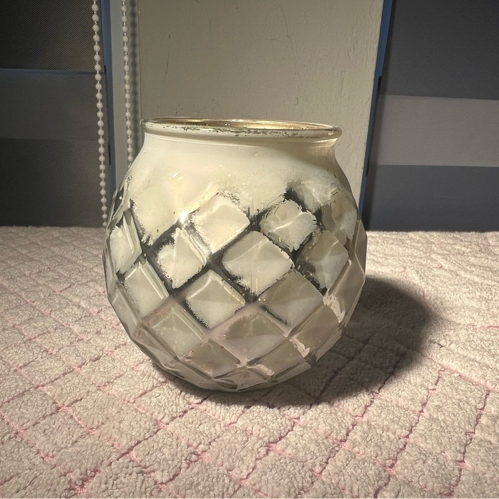 Small White/Silver 3.5" Candle Votive